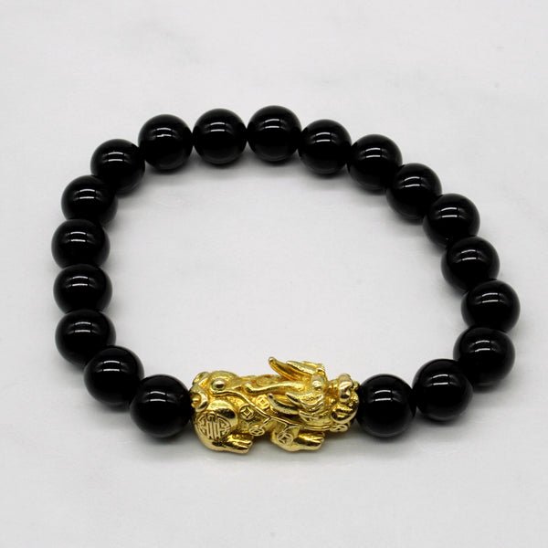 Black Onyx Bead Bracelet | 7
