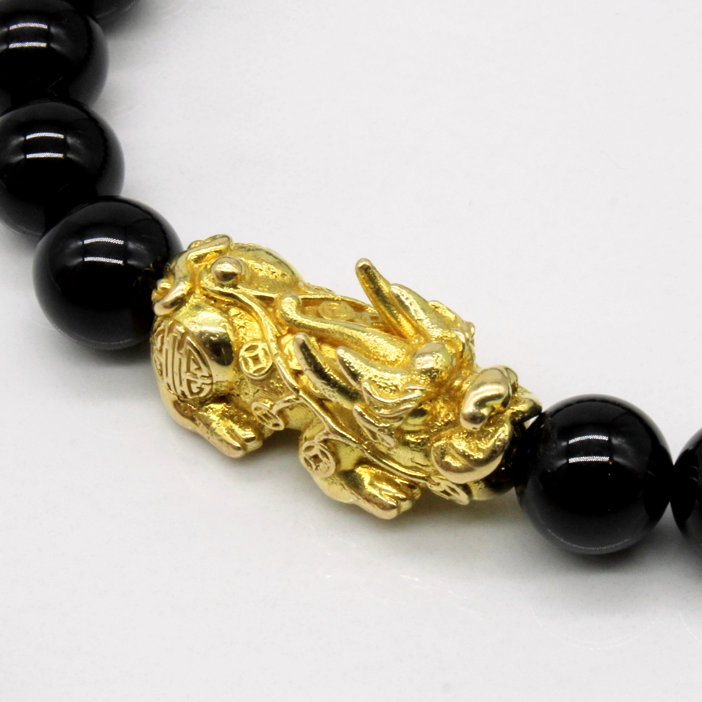 Black Onyx Bead Bracelet | 7" |