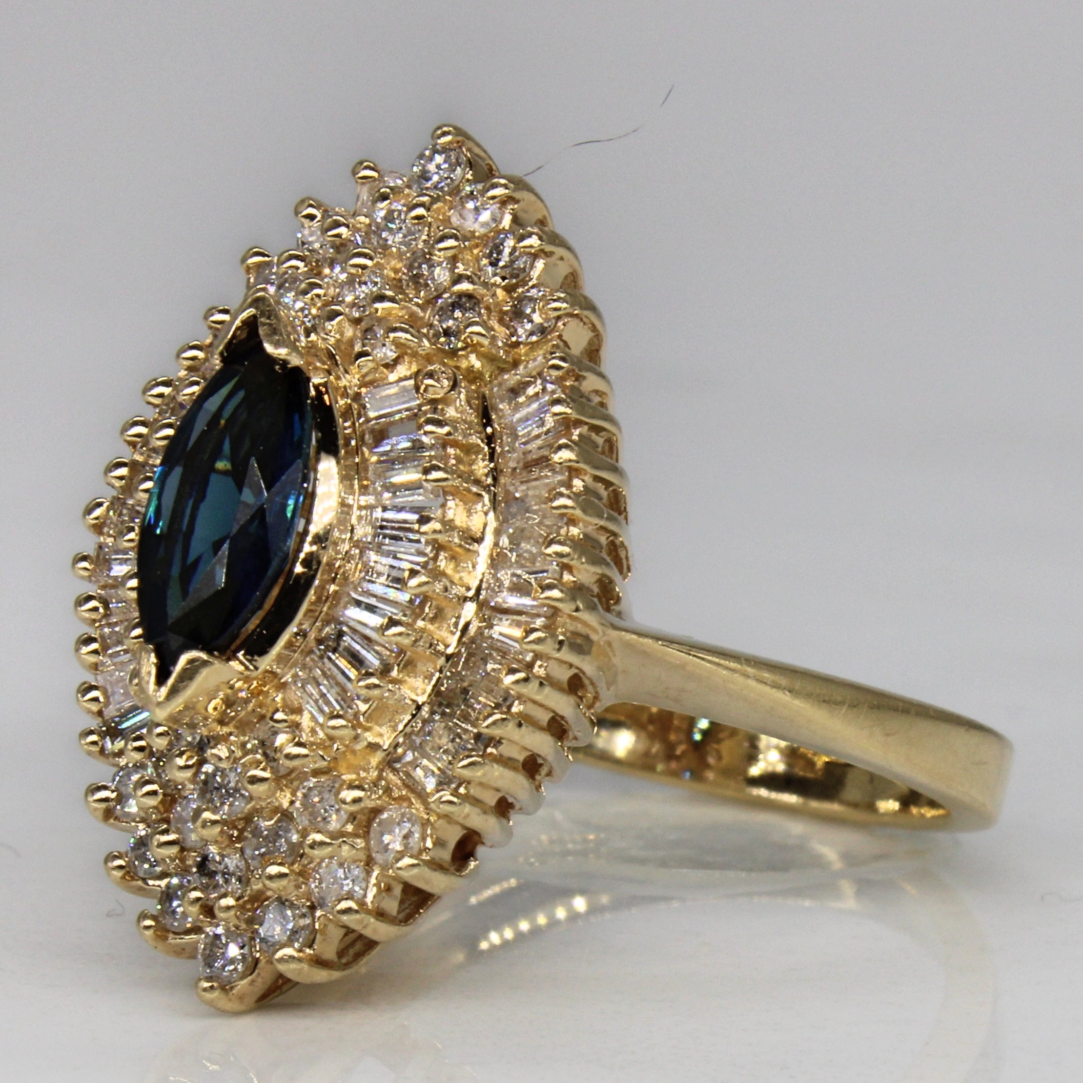 Diamond & Sapphire Ballerina Ring | 1.00ctw, 0.75ct | SZ 7 |