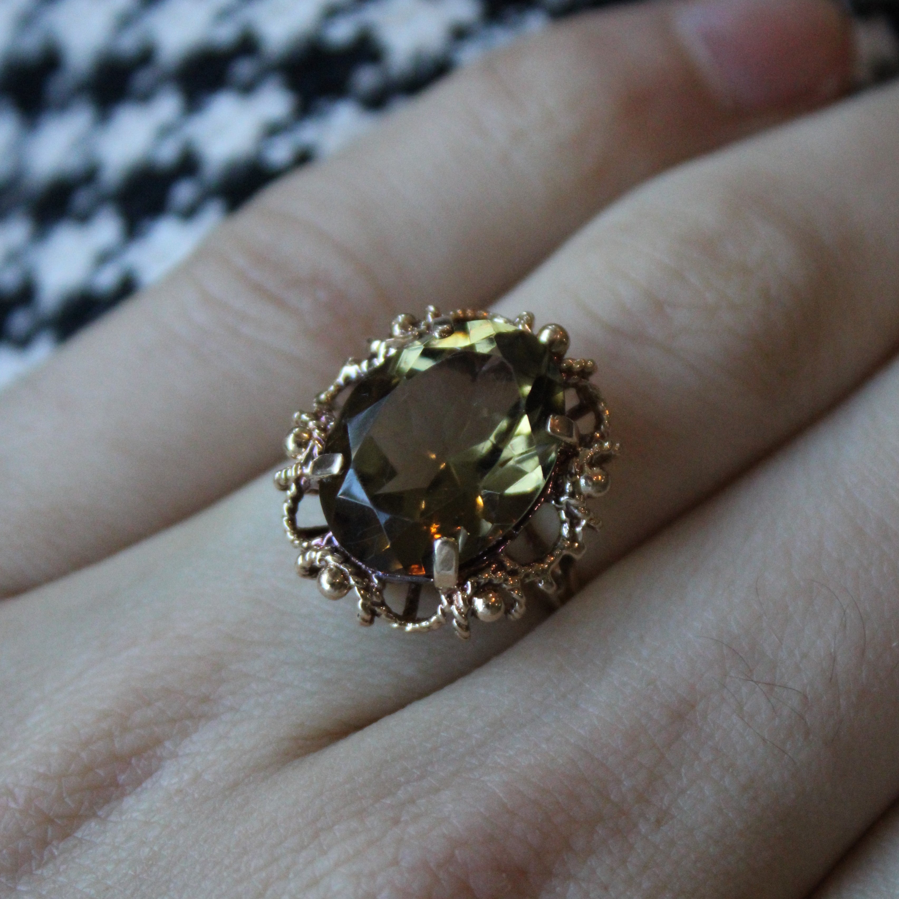 Smoky Quartz Cocktail Ring | 7.85ct | SZ 7 |