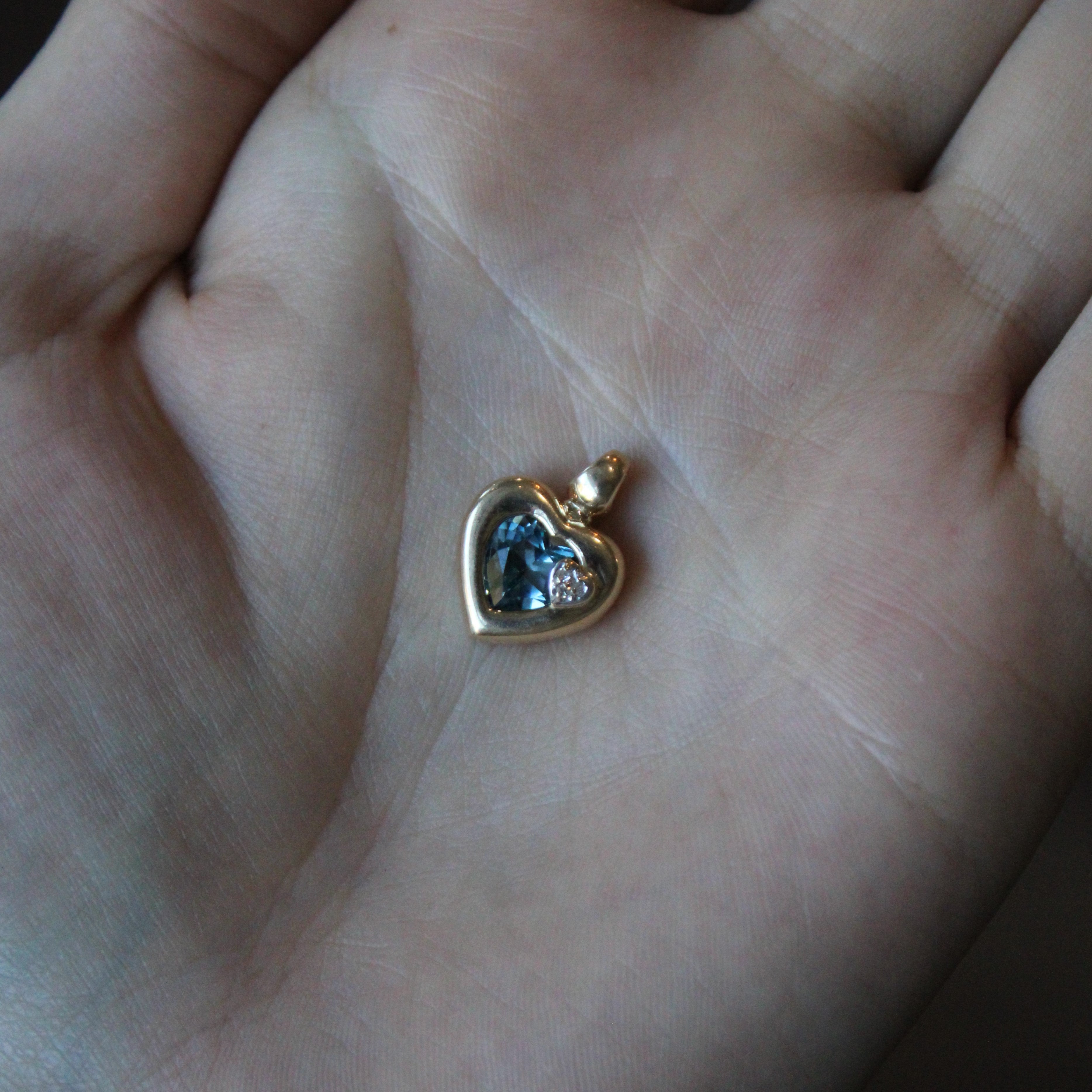 London Blue Topaz & Diamond Heart Pendant | 1.80ct, 0.02ctw |