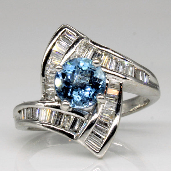 Aquamarine & Diamond Engagement Ring | 0.57ct, 0.50ctw | SZ 4 |