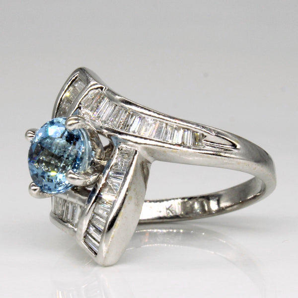 Aquamarine & Diamond Engagement Ring | 0.57ct, 0.50ctw | SZ 4 |