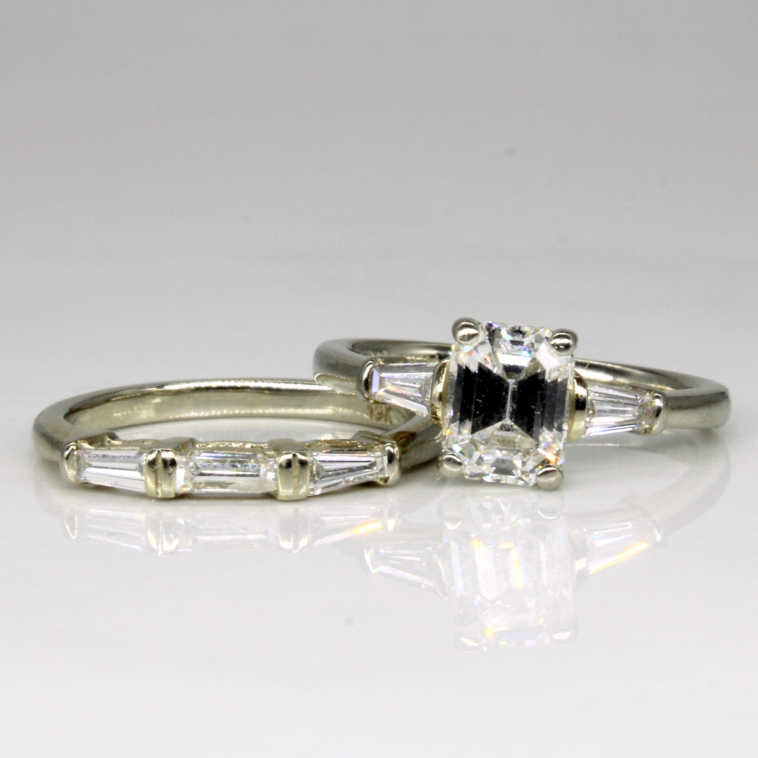 Diamond Wedding Ring Set | 1.25ctw, 0.19ctw | SZ 3.5 |