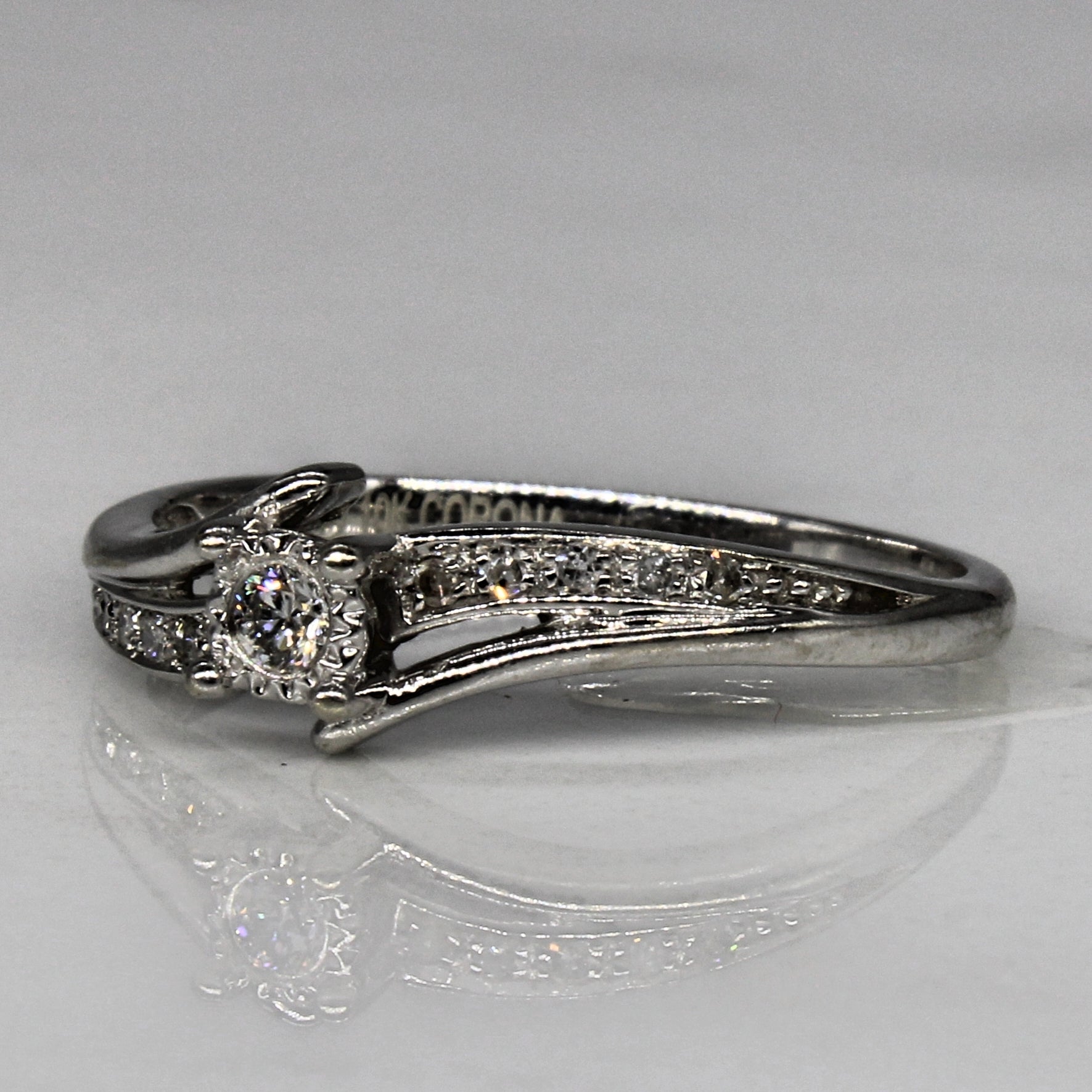 Diamond Cross Over Ring | 0.09ctw | SZ 6.5 |