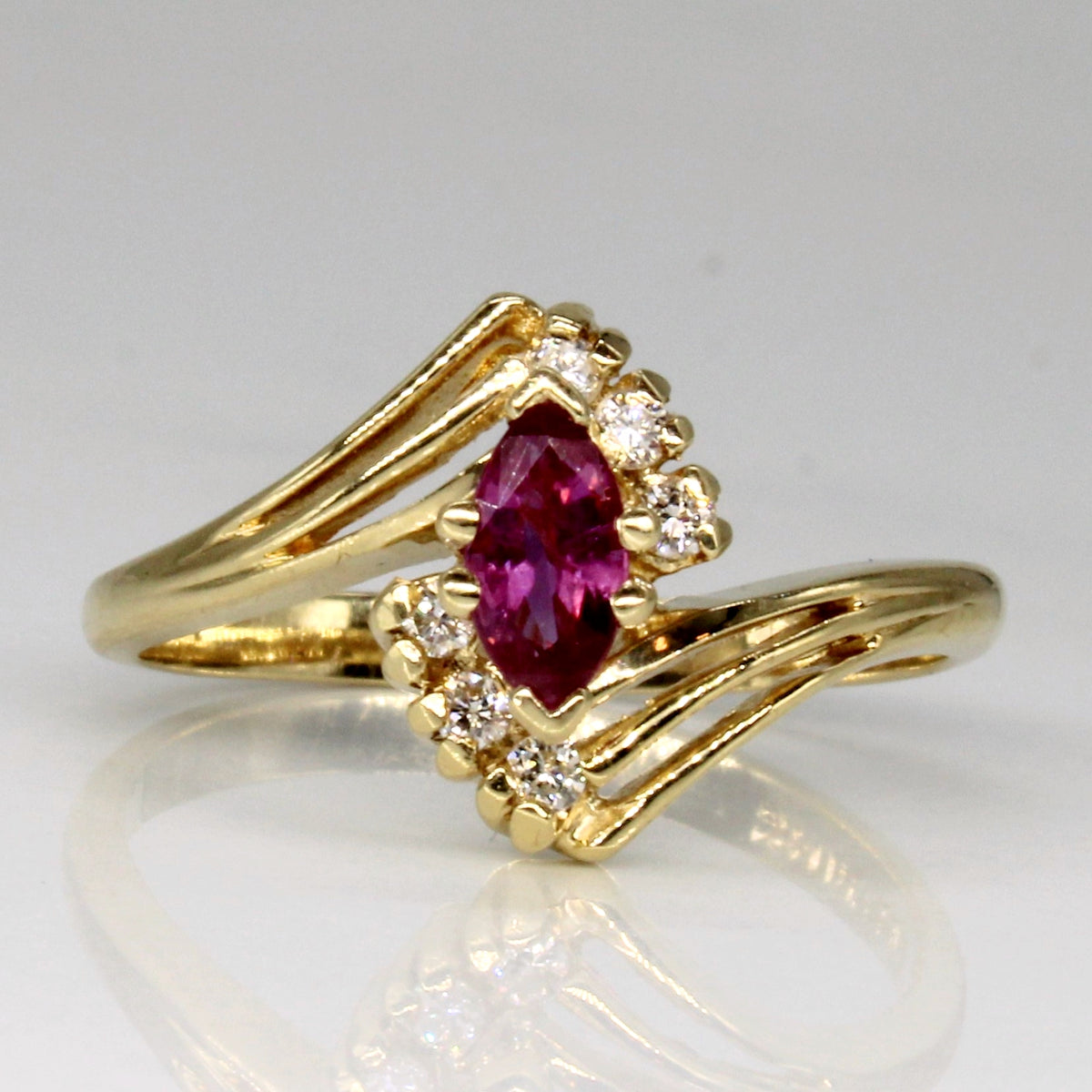 Ruby & Diamond Waterfall Ring | 0.29ct, 0.08ctw | SZ 6.25