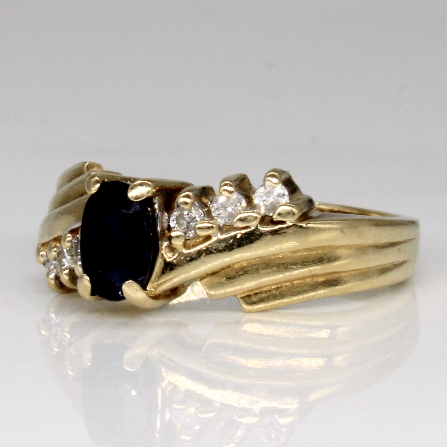 Sapphire & Diamond Waterfall Ring | 0.45ct, 0.09ctw | SZ 6.75 |