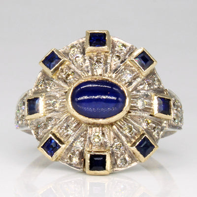 Sapphire & Diamond Art Deco Style Ring | 1.35ctw, 0.26ctw | SZ 5.5 |
