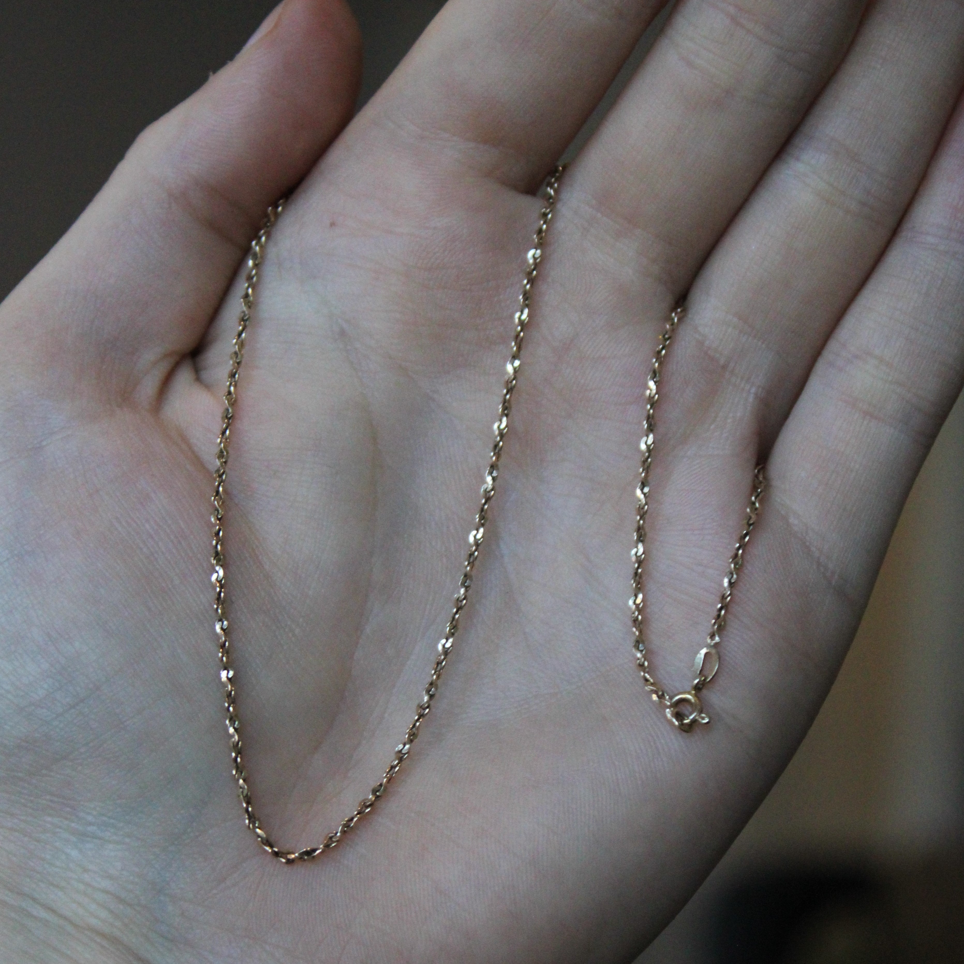 Chaîne en or jaune 14 carats à maillons en S | 16" | 
