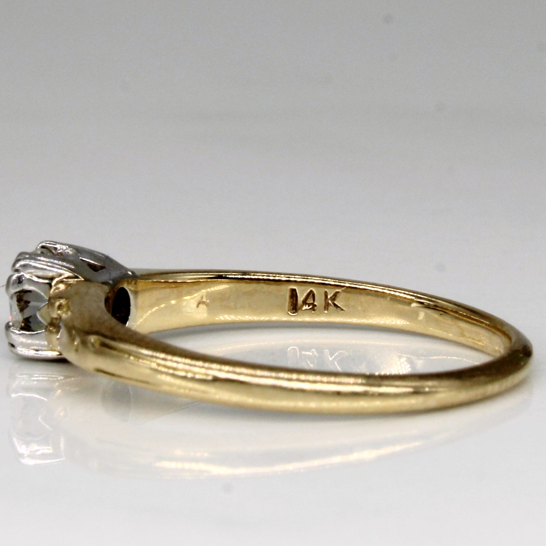 Bague de fiançailles ancienne européenne en diamant | 0,25 ct | Taille 5,5 | 