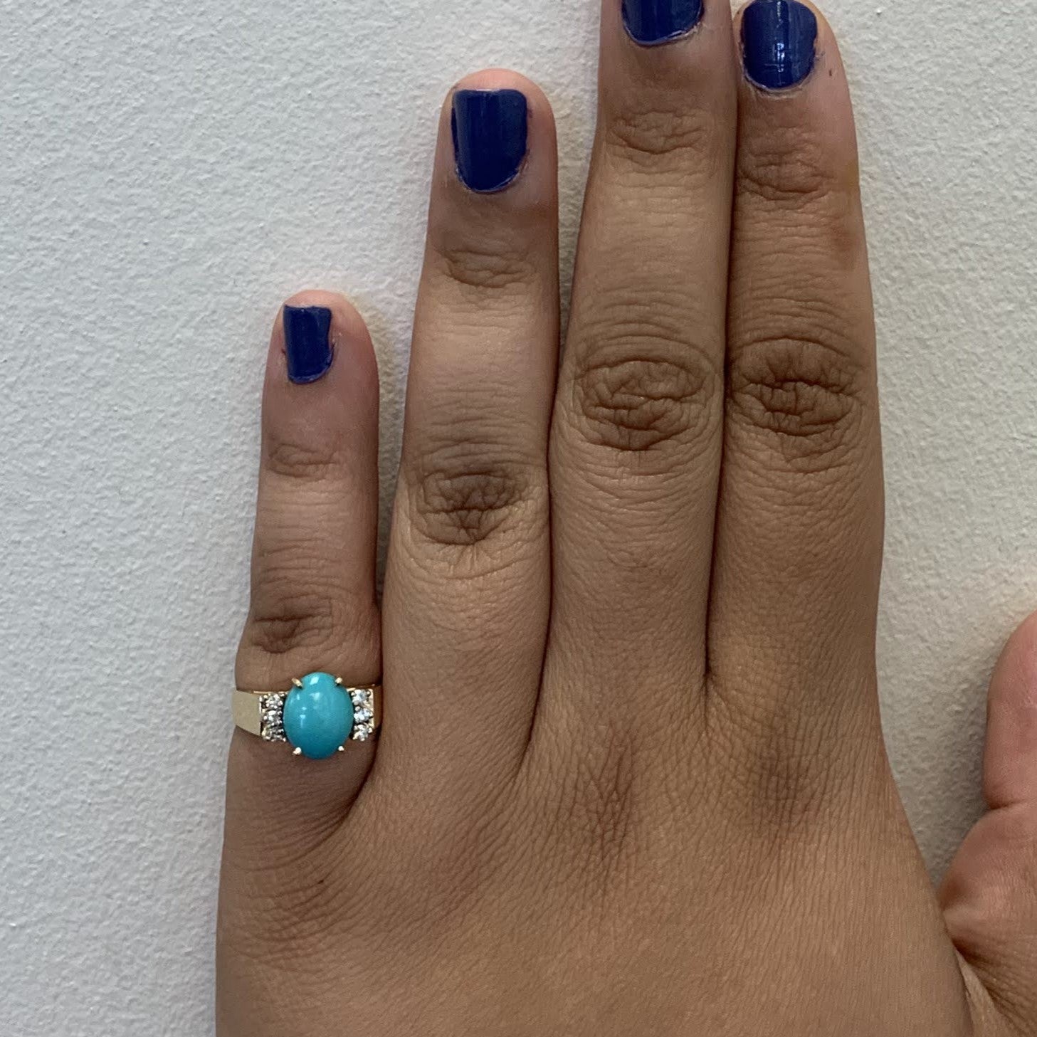 Turquoise & Diamond Ring | 1.26ct, 0.08ctw | SZ 5.75 |