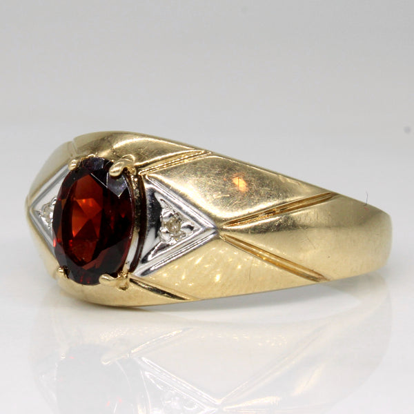 Quilted Garnet & Diamond Ring | 1.15ct, 0.01ctw | SZ 11.25 |