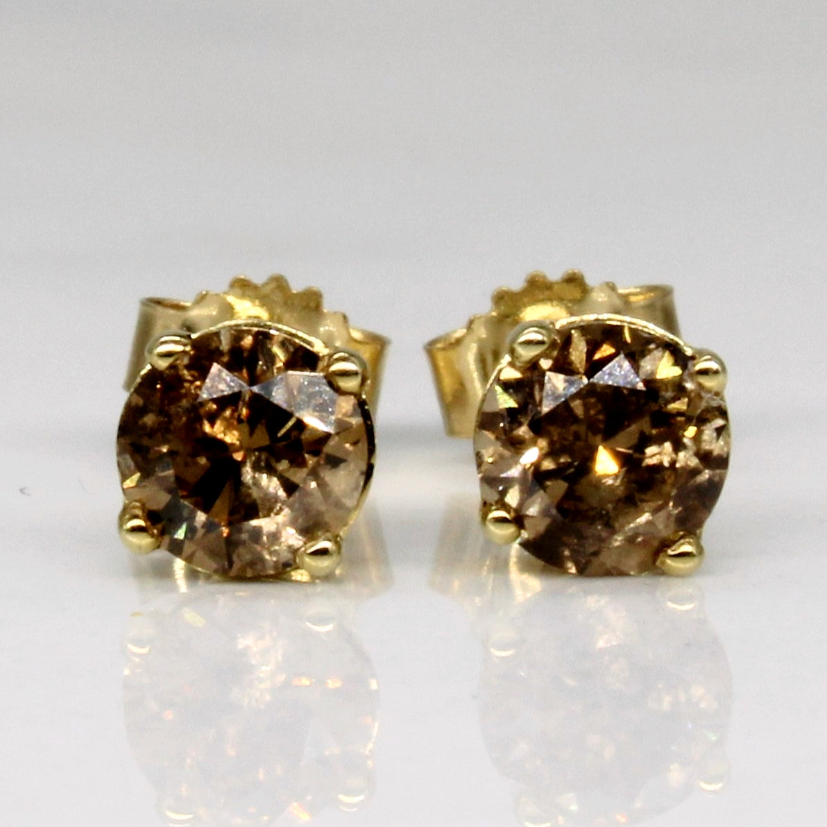 Fancy Brown Diamond Stud Earrings | 0.62ctw |