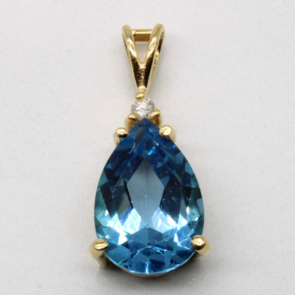 Blue Topaz & Diamond Pendant | 3.25ct, 0.02ct |
