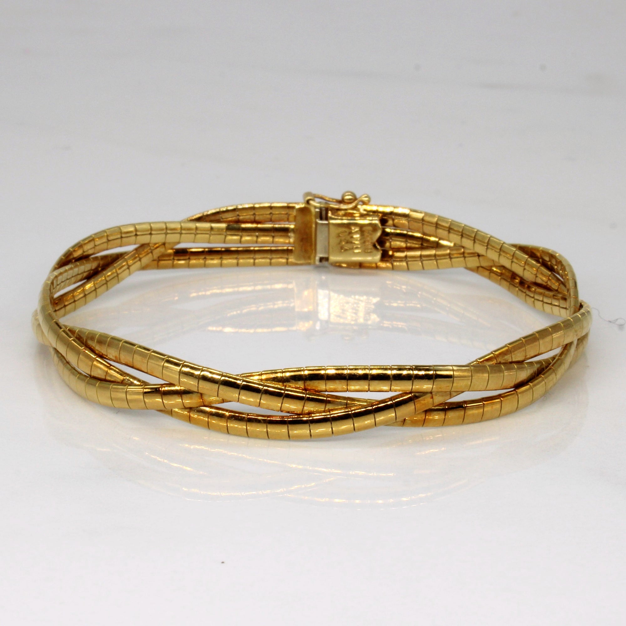 Birks' 18k Yellow Gold Braided Triple Strand Bracelet | 7