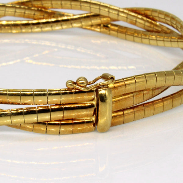 'Birks' 18k Yellow Gold Braided Triple Strand Bracelet | 7