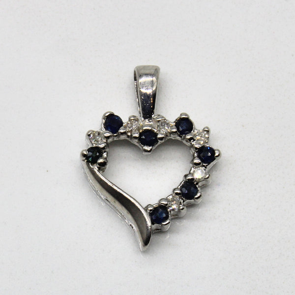 Sapphire & Diamond Heart Pendant | 0.14ctw, 0.06ctw |