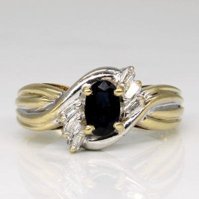 Sapphire & Diamond Twist Ring | 0.35ct, 0.04ctw | SZ 6.25 |