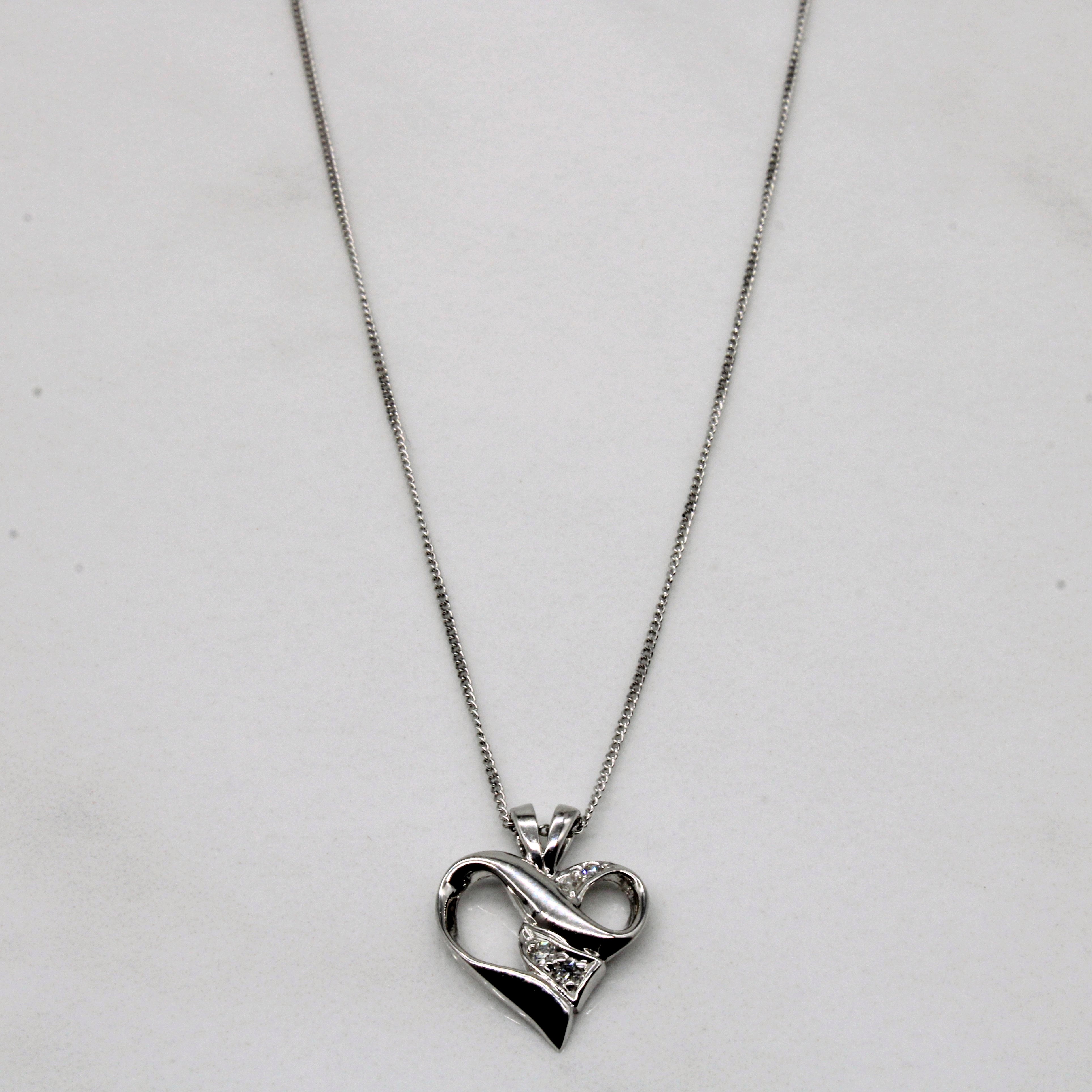 Diamond Heart Necklace | 0.04ctw | 18" |