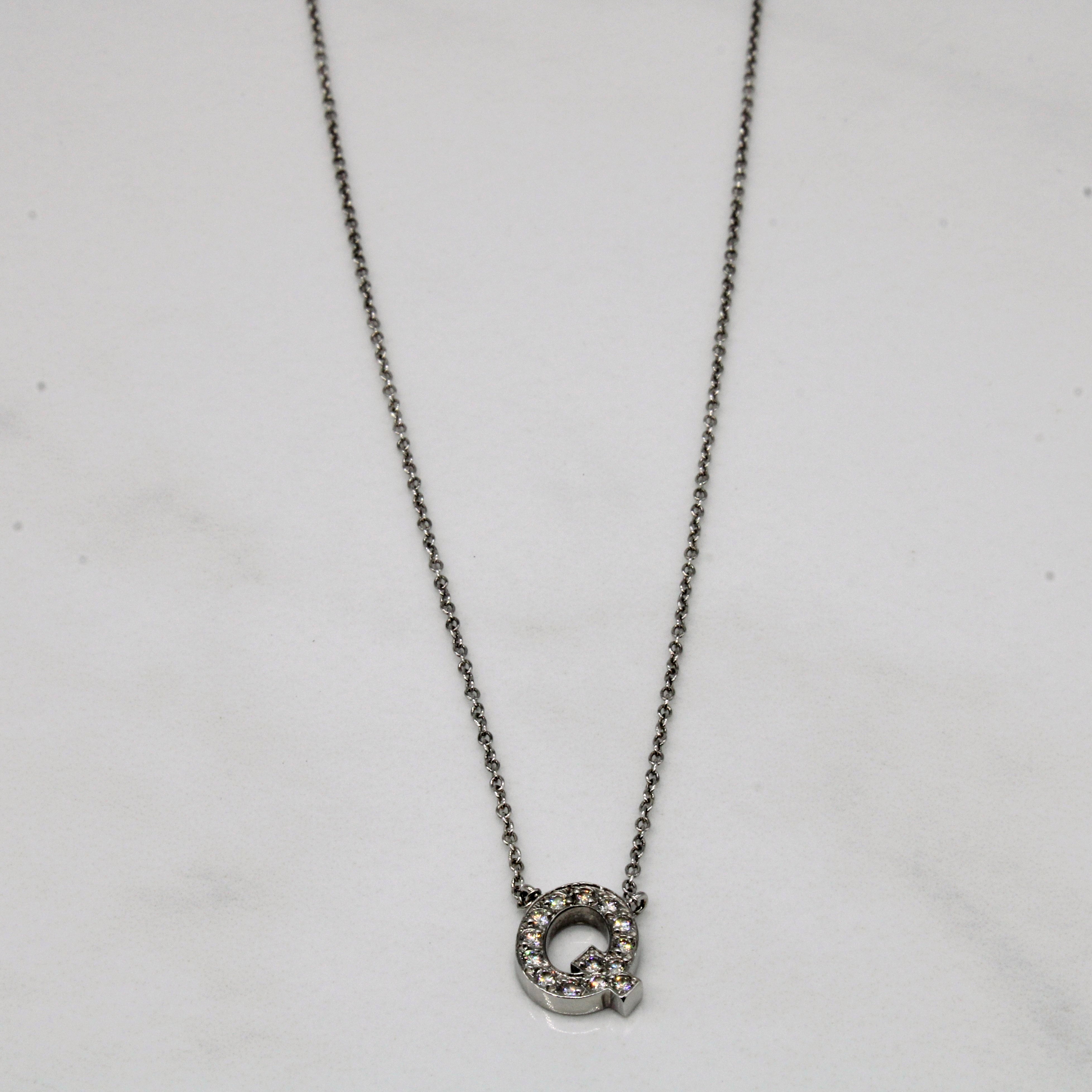 Birks' Diamond 'Q' Initial Necklace | 0.14ctw | 18" |
