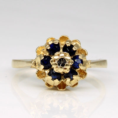Petite Sapphire & Diamond Halo Ring | 0.33ctw, 0.05ct | SZ 5 |