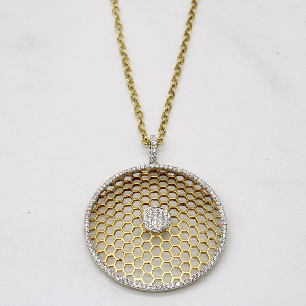 'Birks' Diamond Lattice Pendant & Necklace | 0.45ctw | 16
