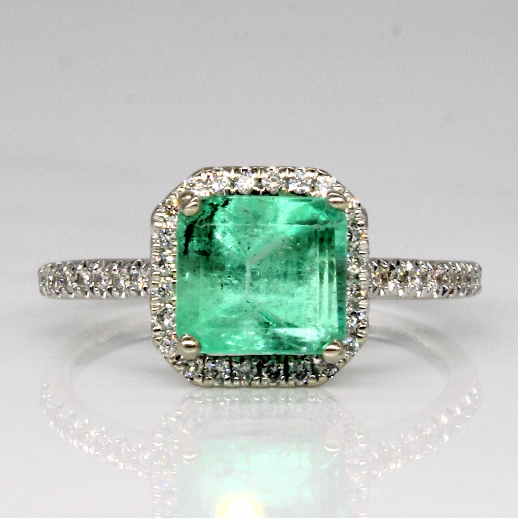 Emerald & Diamond Ring | 1.62ct, 0.21ctw | SZ 6.5 |