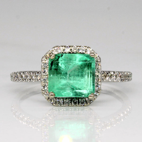 Emerald & Diamond Ring | 1.62ct, 0.21ctw | SZ 6.5 |