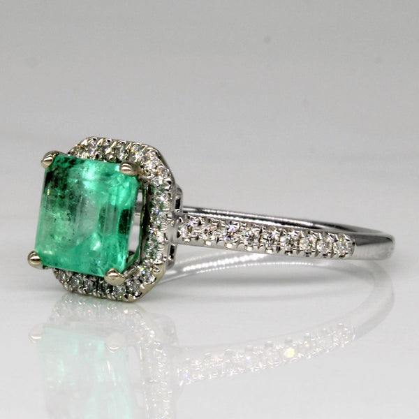 Emerald & Diamond Ring | 1.62ct, 0.21ctw | SZ 6.5 |