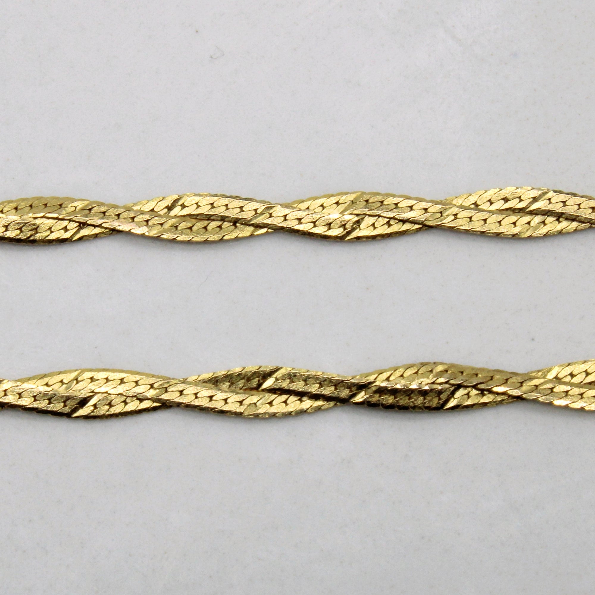 14k Yellow Gold Woven Herringbone Necklace | 17