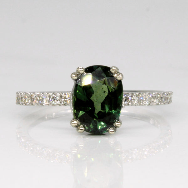 Green Sapphire & Diamond Cocktail Ring | 1.81ct, 0.22ctw | SZ 6.25 |