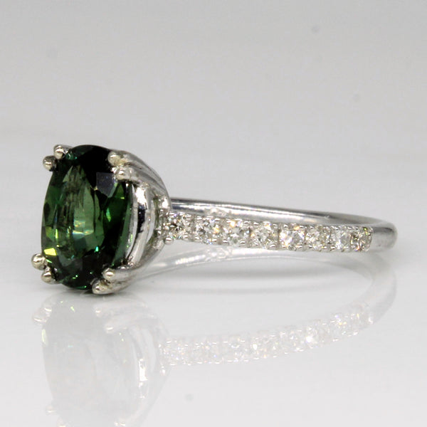 Green Sapphire & Diamond Cocktail Ring | 1.81ct, 0.22ctw | SZ 6.25 |