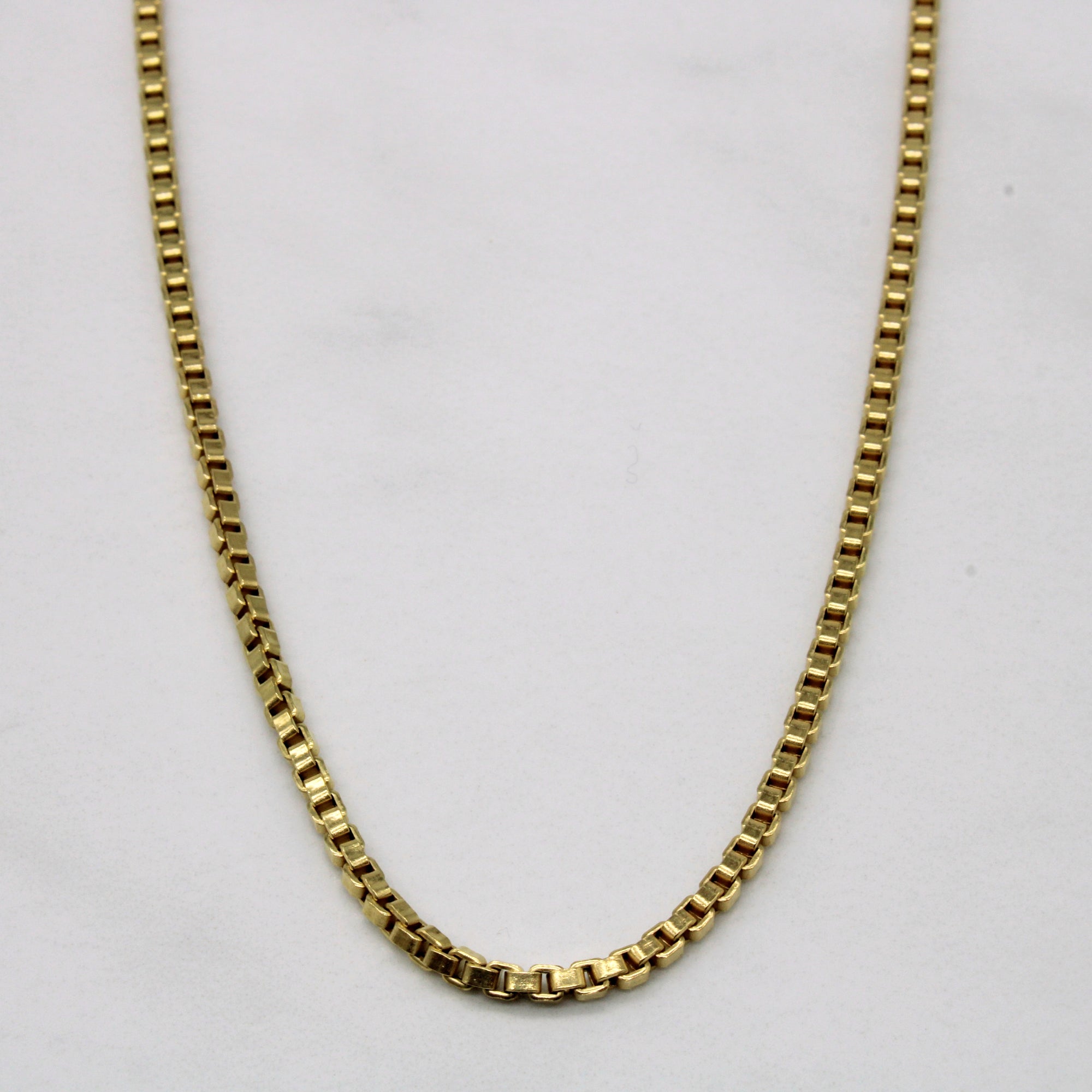 18k Yellow Gold Box Chain 22" 100 Ways