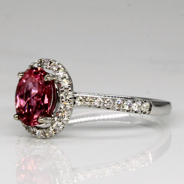 Pink Tourmaline & Diamond Cocktail Ring | 0.76ct, 0.21ctw | SZ 6.5 |