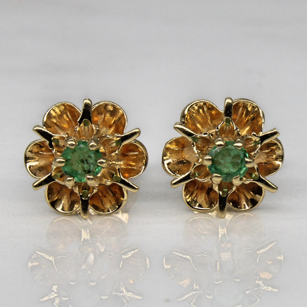 Belcher Set Emerald Earrings | 0.25ctw |