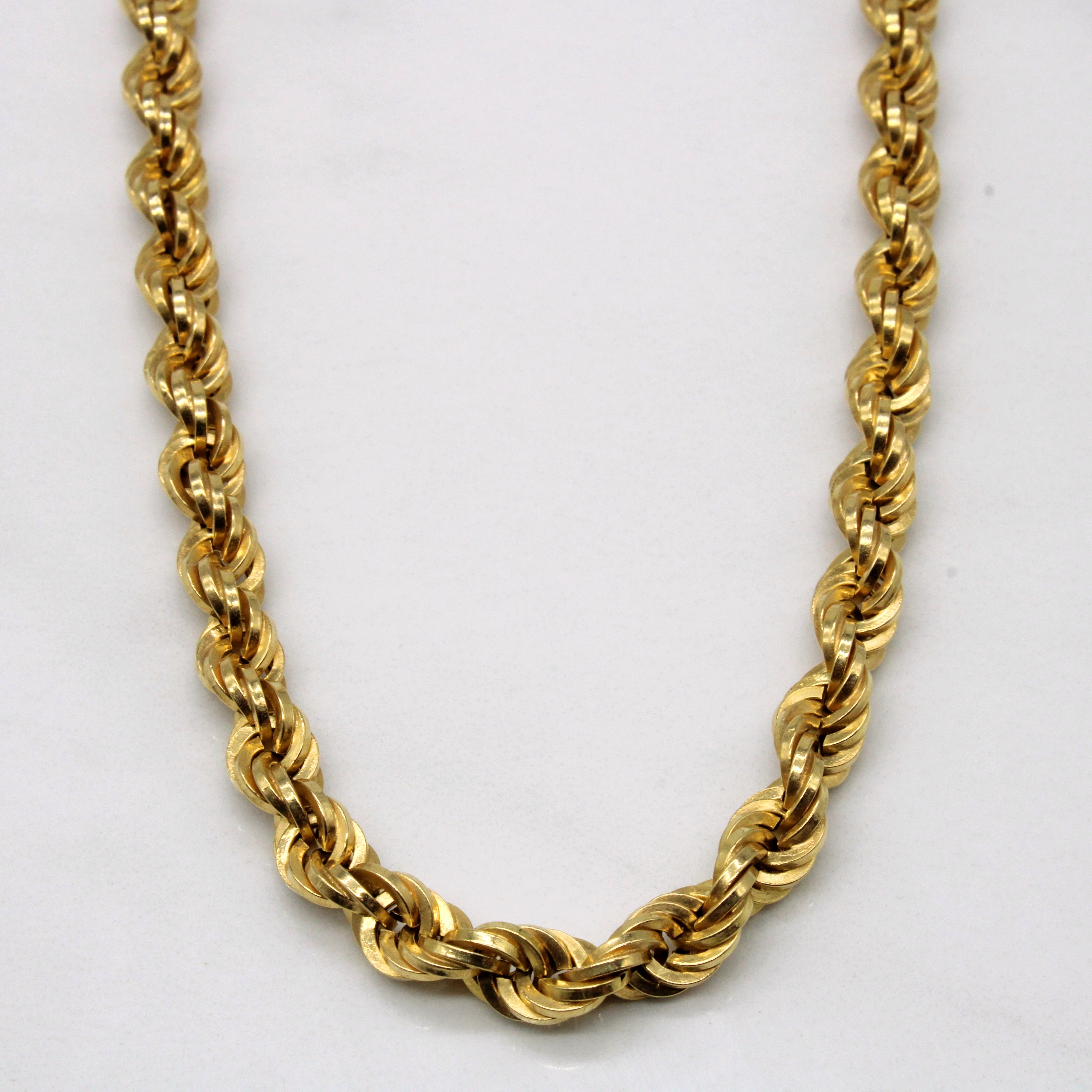 18k Yellow Gold Rope Chain | 25" |