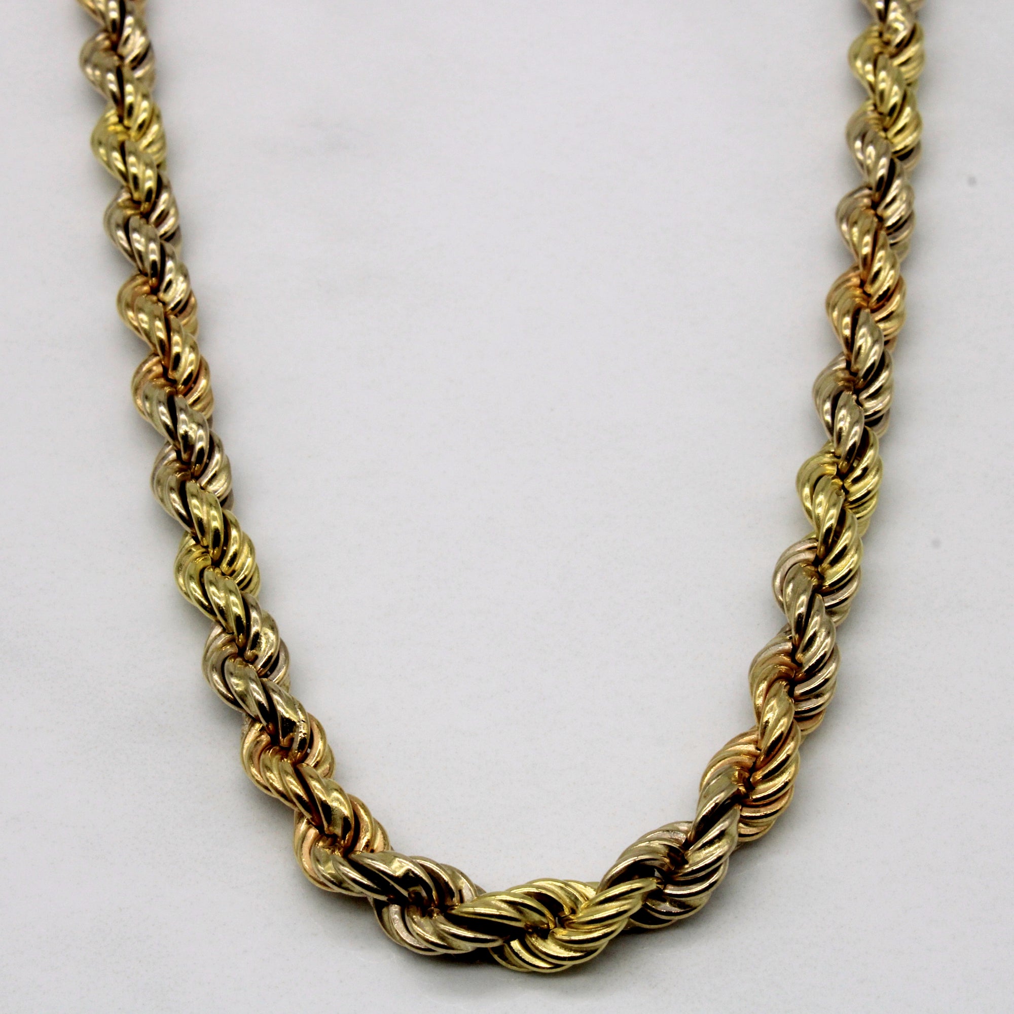 Tri Gold Rope Weave 18k Tri Tone Gold Rope Chain | 20