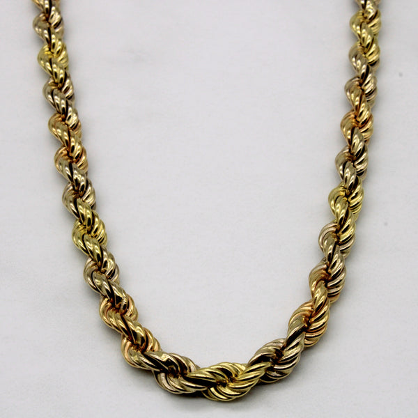 18k Tri Tone Gold Rope Chain | 20