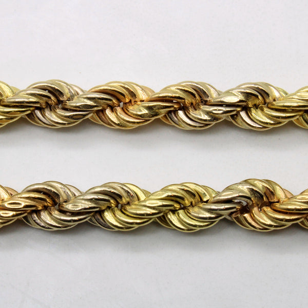 18k Tri Tone Gold Rope Chain | 20