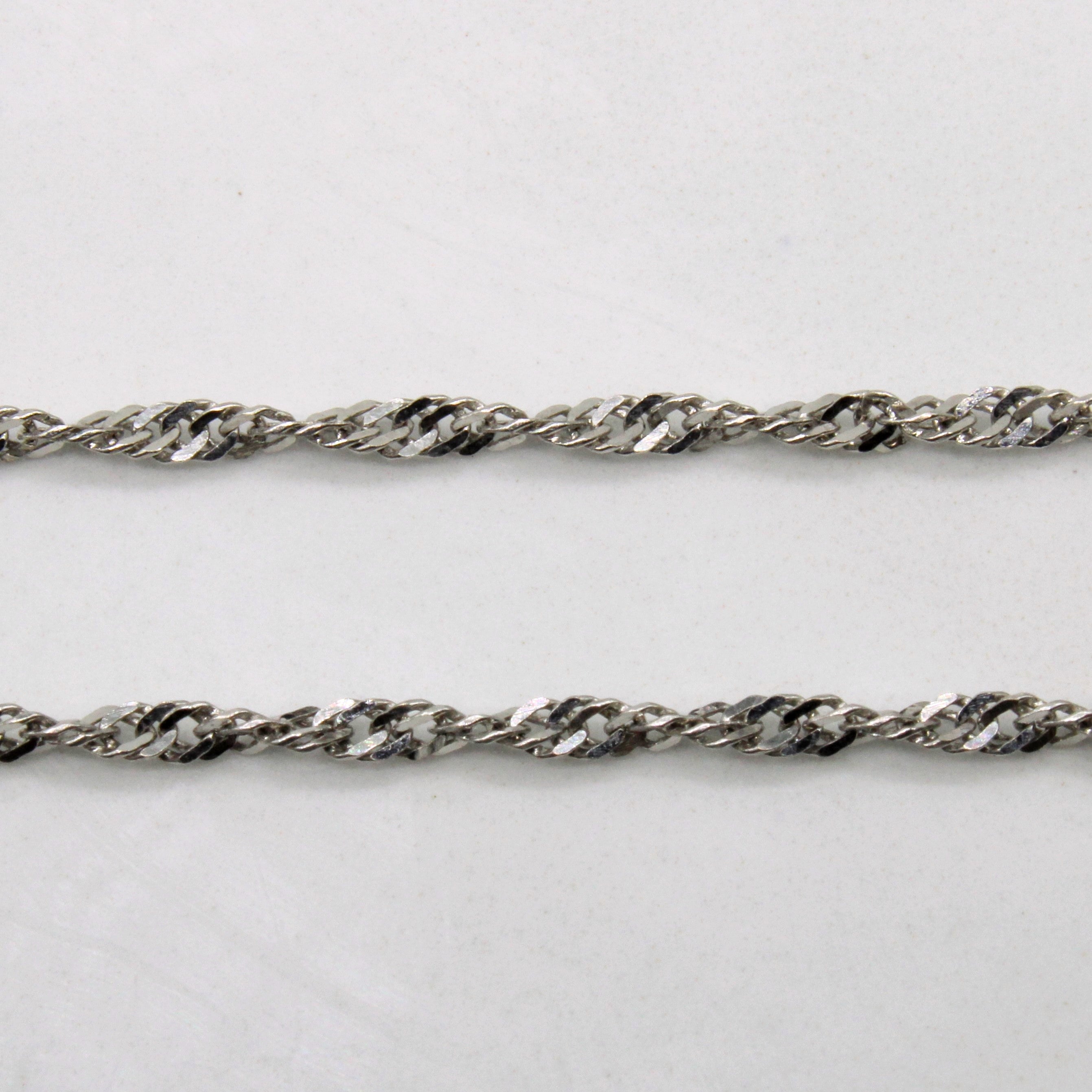 14k White Gold Singapore Chain | 20" |