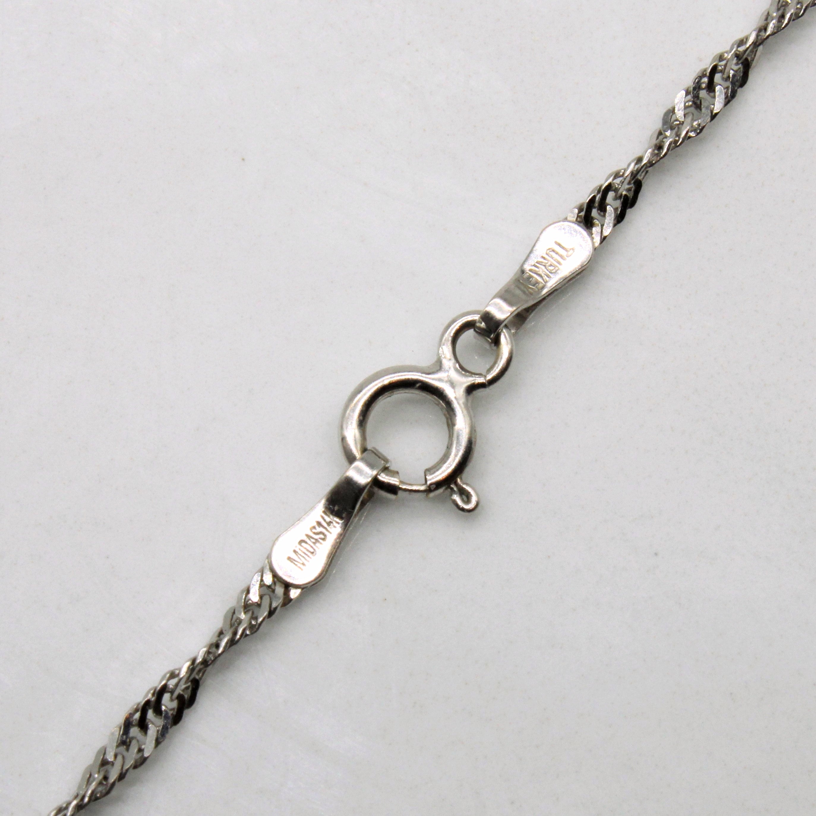 14k White Gold Singapore Chain | 20" |