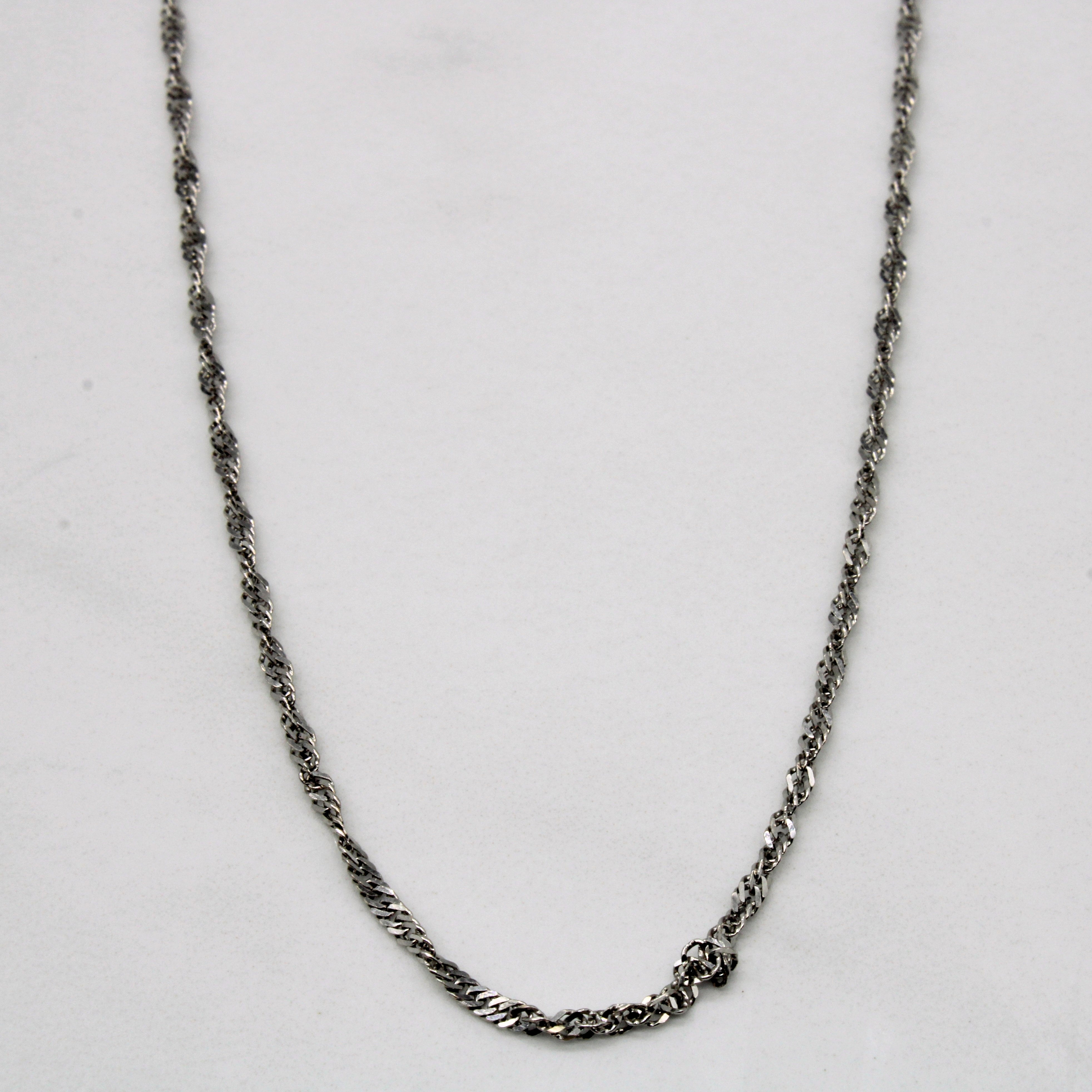 14k White Gold Singapore Chain | 20" |