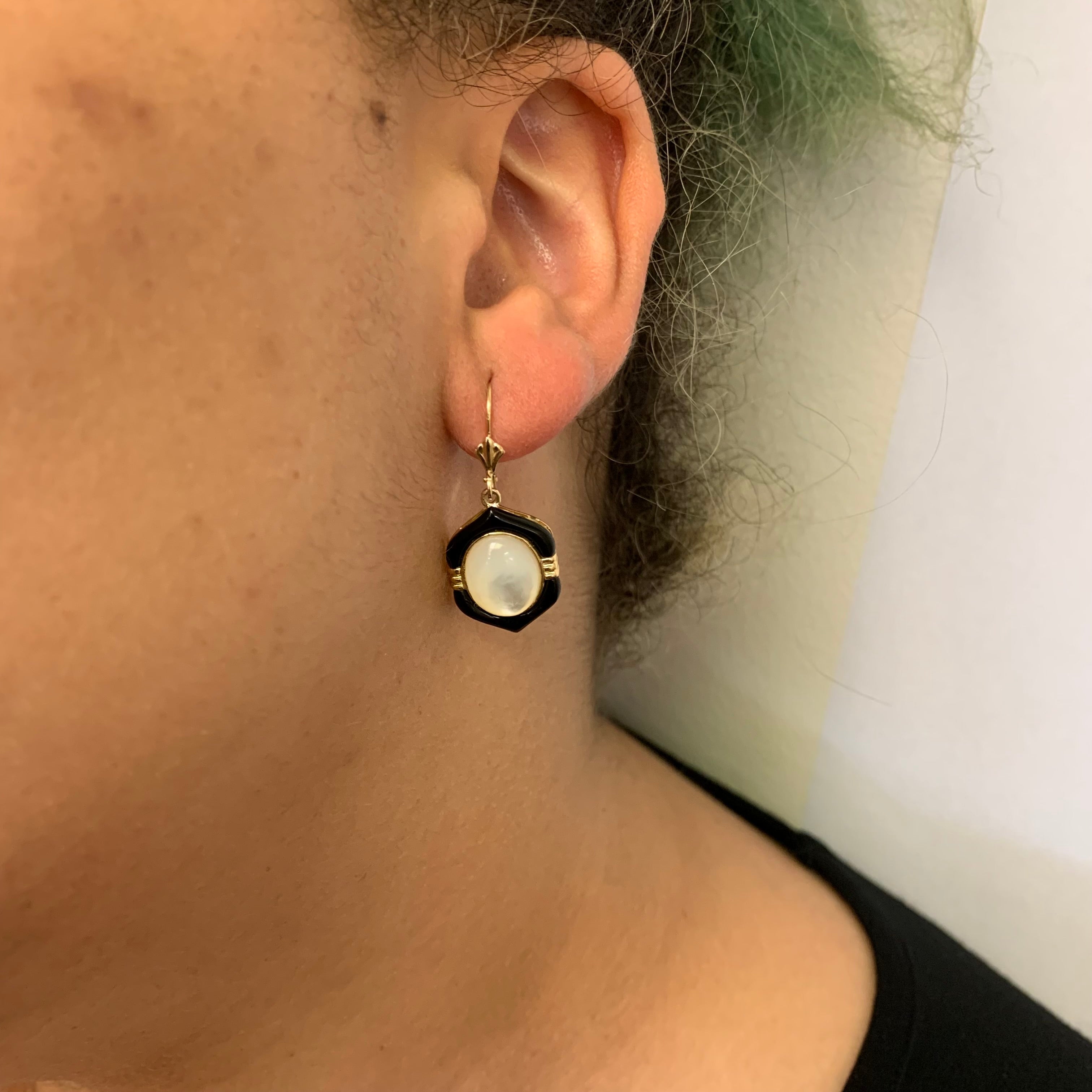 Pearl & Black Paste Drop Earrings | 8.00ctw, 2.50ctw |