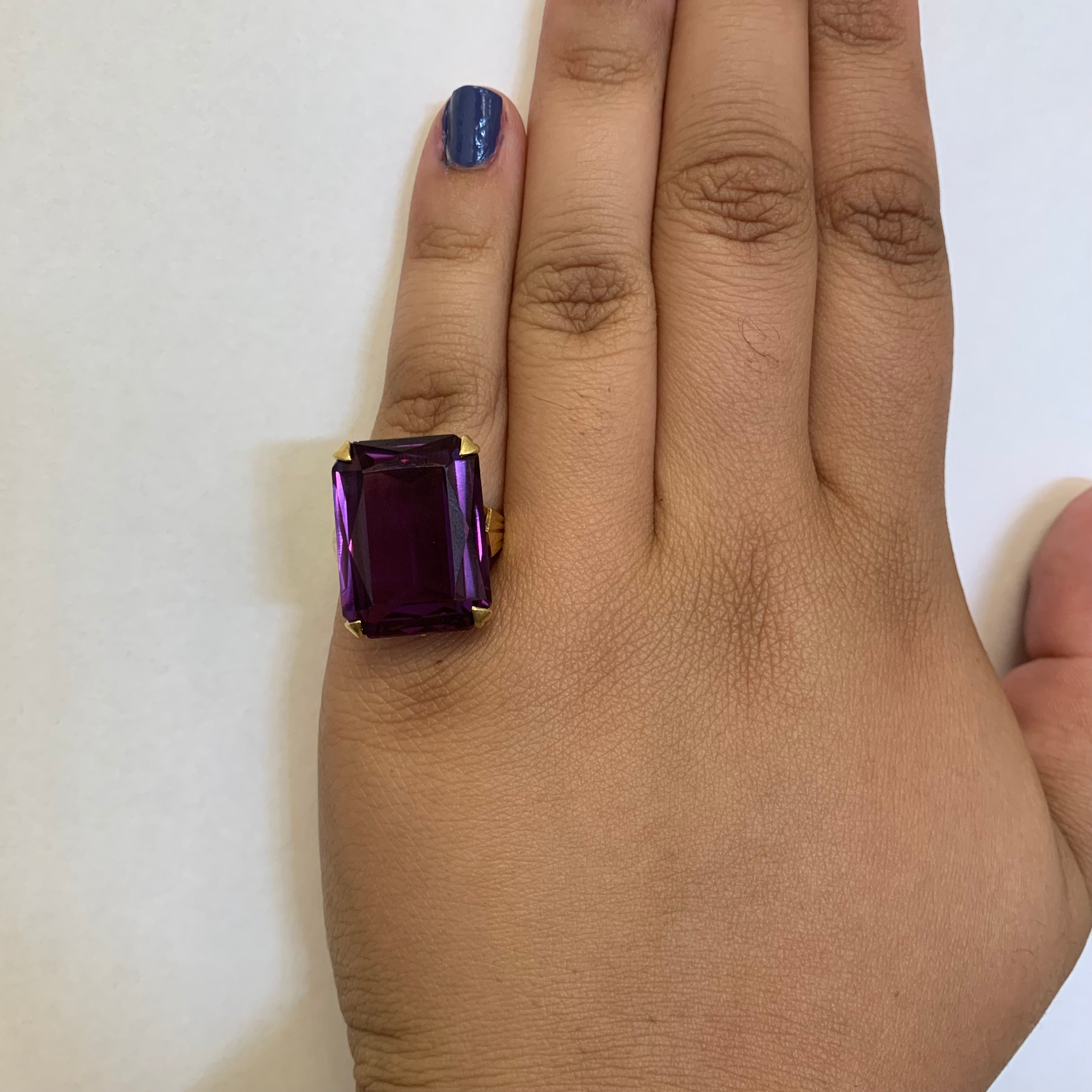 Synthetic Purple Sapphire Cocktail Ring | 26.00ctw | SZ 7.25 |