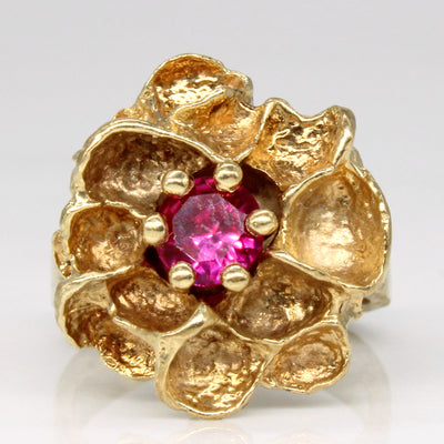 Synthetic Ruby Floral Ring | 0.52ct | SZ 4 |