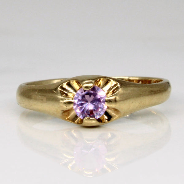 Synthetic Pink Sapphire Ring | 0.19ct | SZ 4.5 |