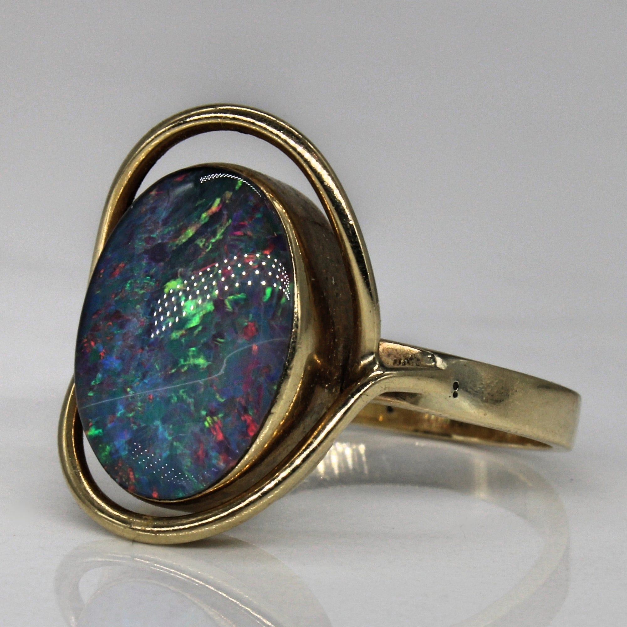 Doublet Opal Cocktail Ring | 3.50ct | SZ 9 |