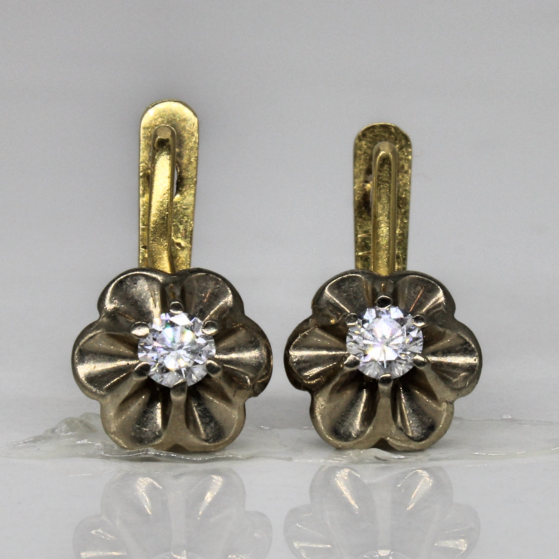 Diamond Cathedral Set Huggie Earrings | 0.38ctw |