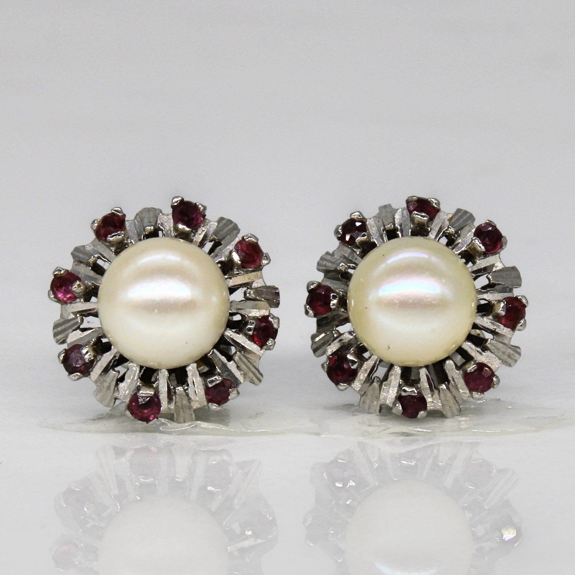 Pearl and ruby on sale earrings