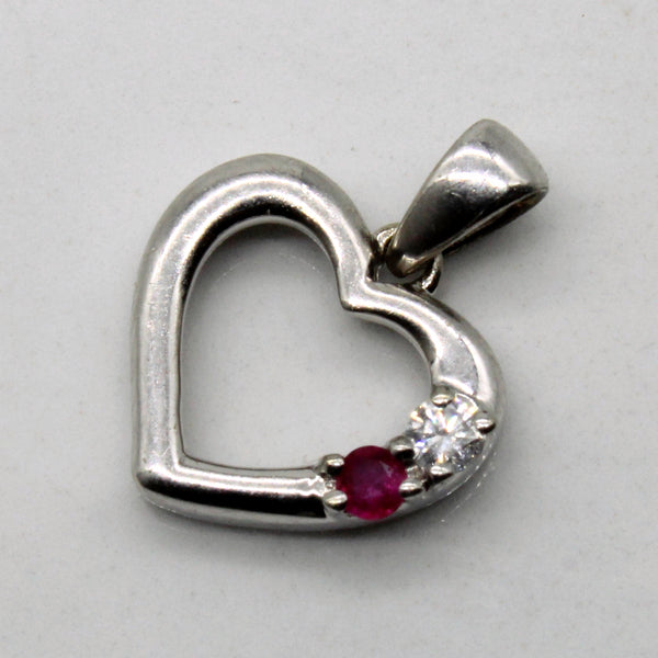 Michael Hill' Diamond & Ruby Heart Pendant | 0.03ct, 0.02ct |